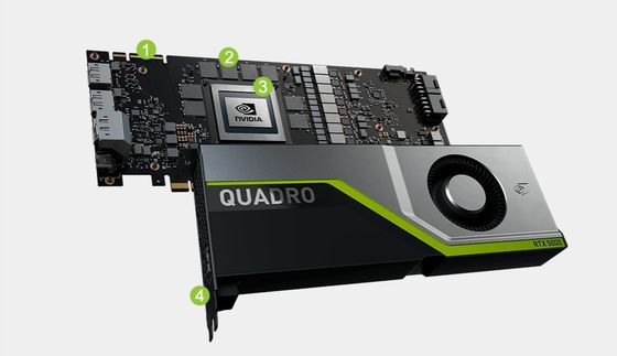 1830MHZ Kernuhr nVIDIA QUADRO RTX 5000 16G Videokarte für professionelle Anwendungen